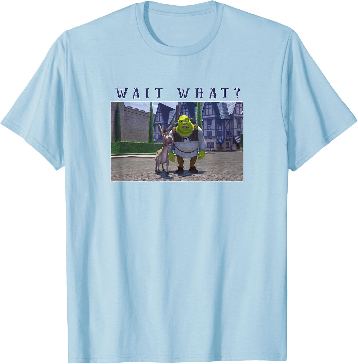Shrek & Donkey Wait What T-Shirt - T-Shirt | Light Blue