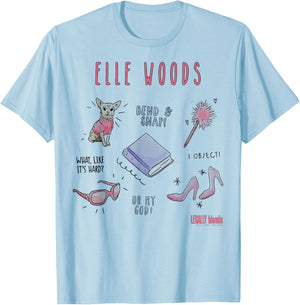 Legally Blonde Elle Woods Sketches T-Shirt - T-Shirt | Light Blue