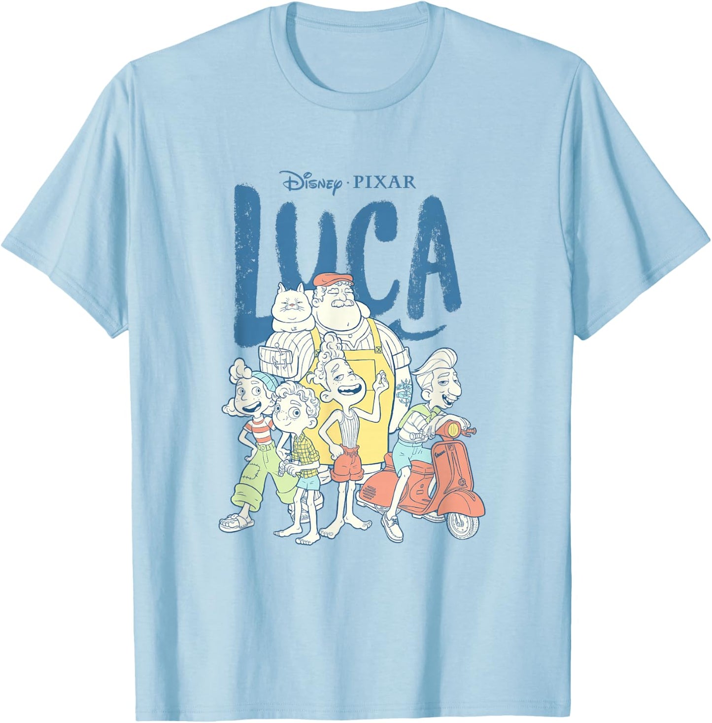 Disney Pixar Luca Group Shot Logo T-Shirt - T-Shirt | Light Blue