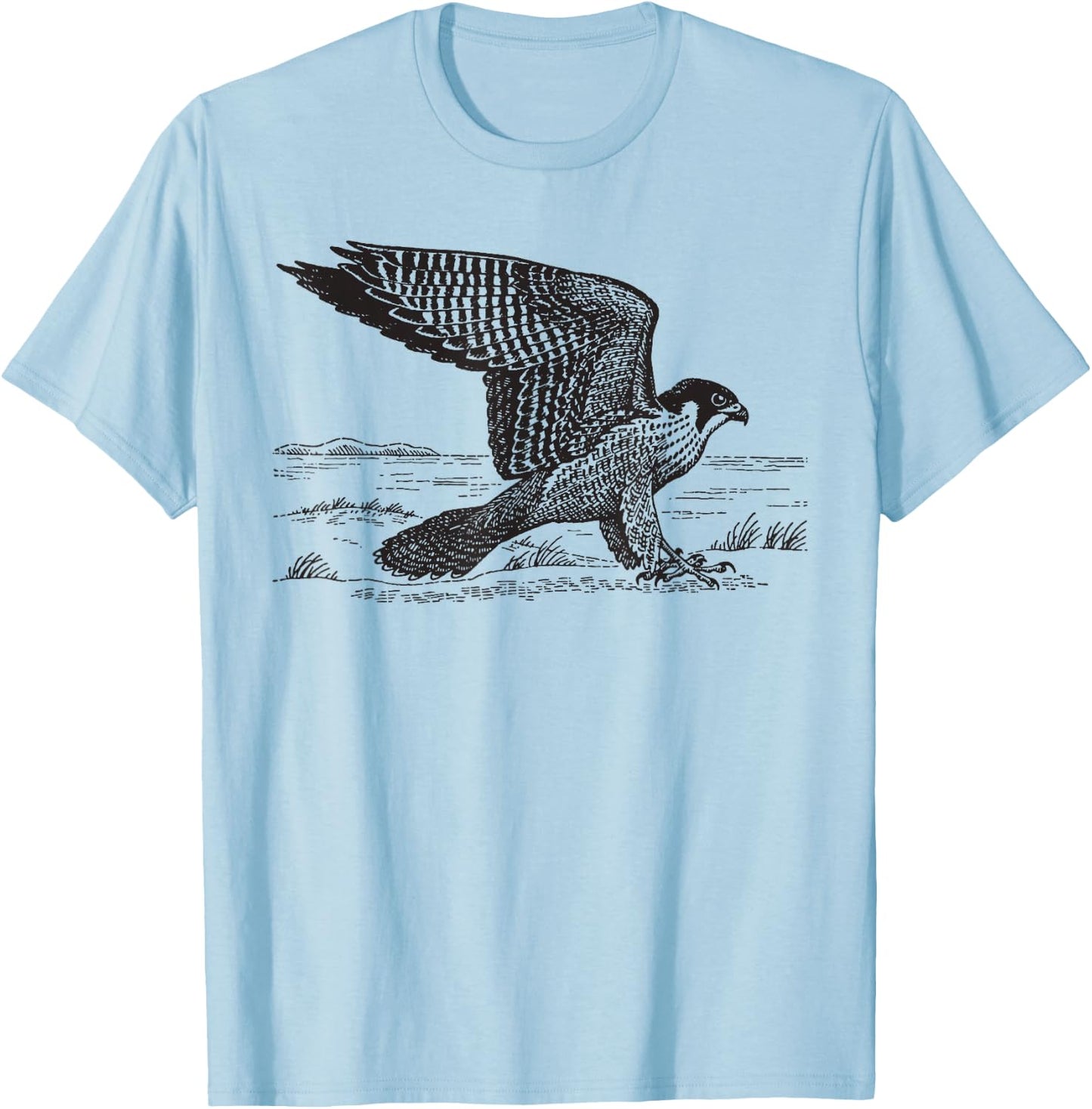 Peregrine Falcon Ornithology Hawk Gift T-Shirt - T-Shirt | Light Blue