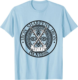 Iron Sharpens Iron Stronger Together Proverbs 27:17 T-Shirt - T-Shirt | Light Blue