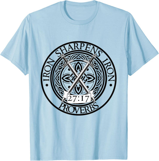 Iron Sharpens Iron Stronger Together Proverbs 27:17 T-Shirt - T-Shirt | Light Blue