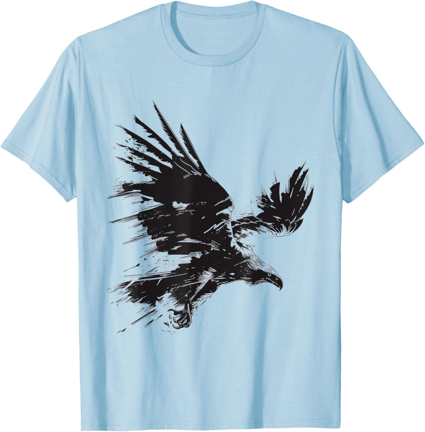 Eagle Animal Print Graphic Drawing Painting Eagle T-Shirt - T-Shirt | Light Blue