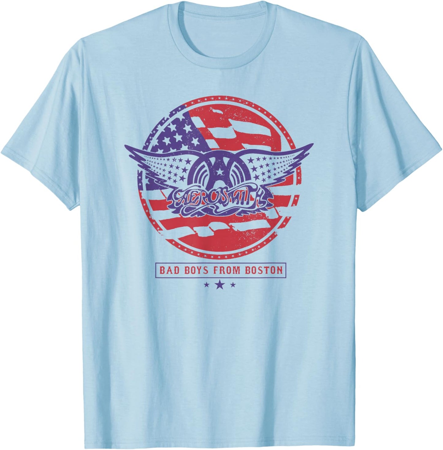 Aerosmith - Red, White & Boston T-Shirt - T-Shirt | Light Blue