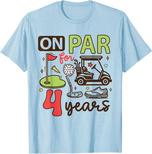 Funny 4th Birthday Golf Shirt 4 Years Old Golfer Kids Boys T-Shirt - T-Shirt | Light Blue
