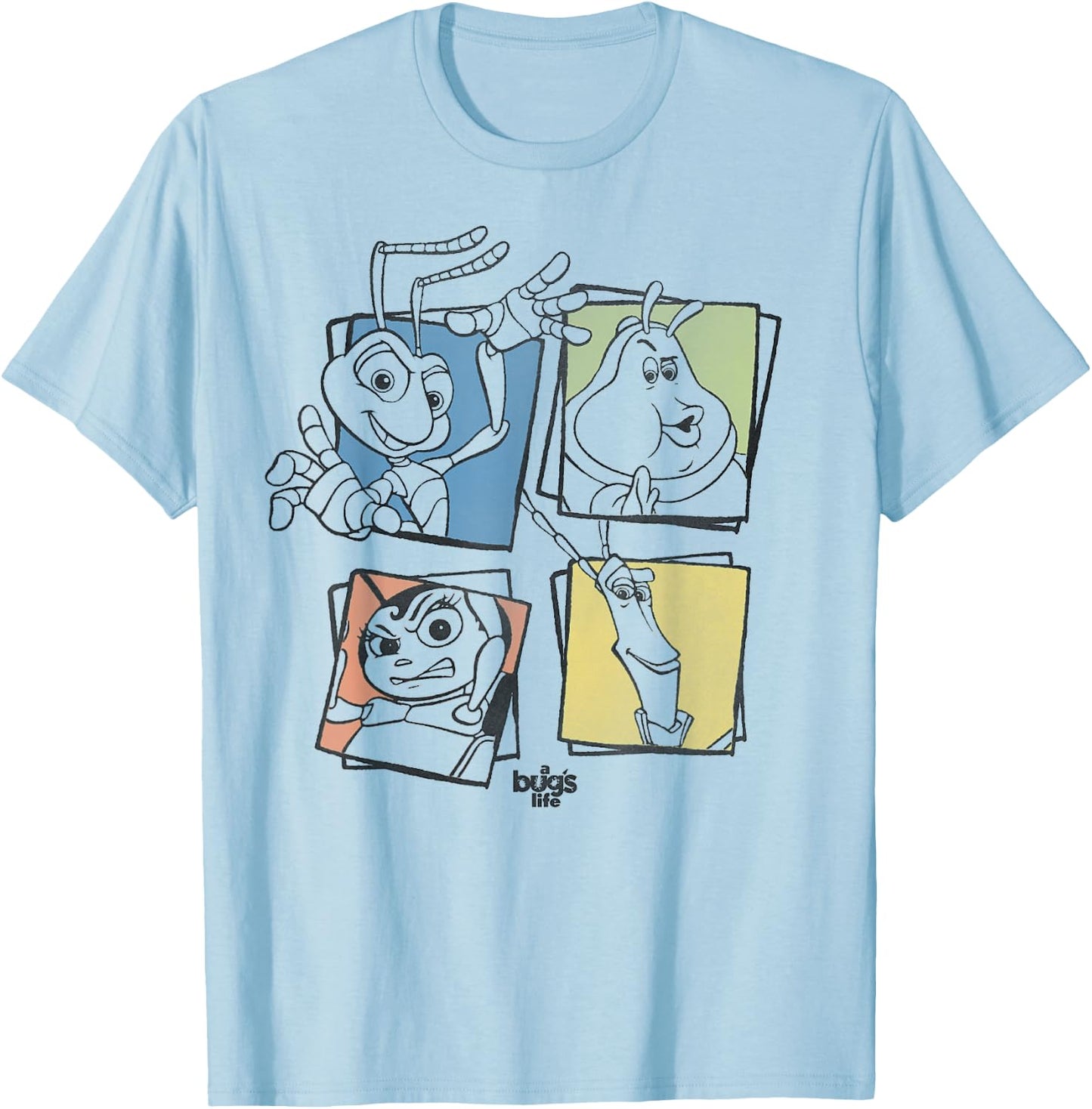 Disney Pixar A Bug's Life Group Shot Box Up T-Shirt - T-Shirt | Light Blue