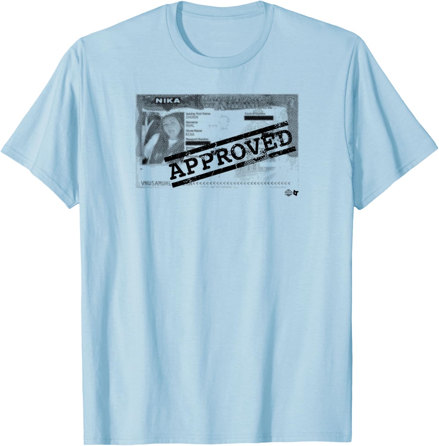 Nika Muhl: Passport Visa Approved - WNBA Players Association T-Shirt - T-Shirt | Light Blue