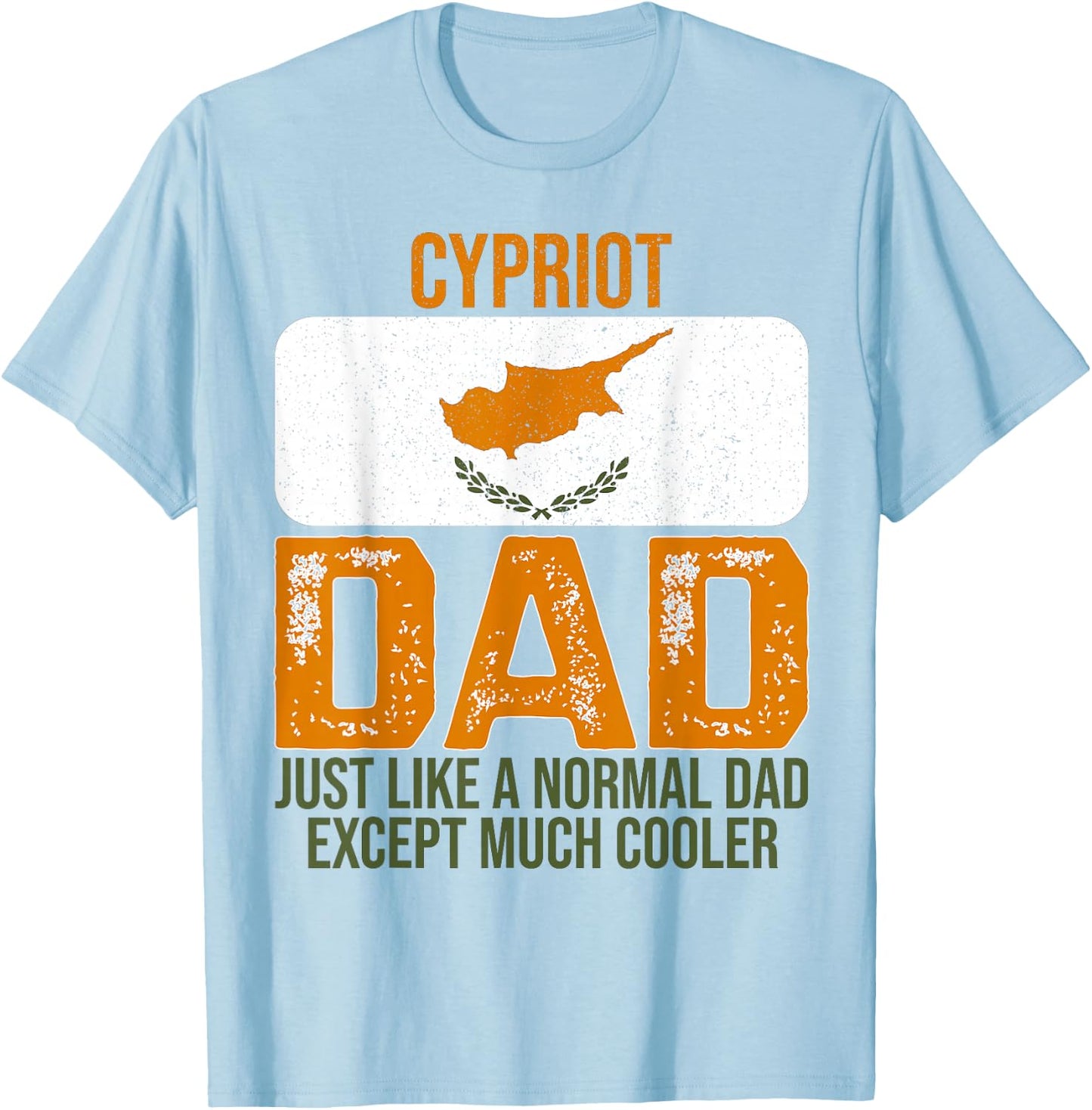 Vintage Cypriot Dad Cyprus Flag Design For Father's Day T-Shirt - T-Shirt | Light Blue