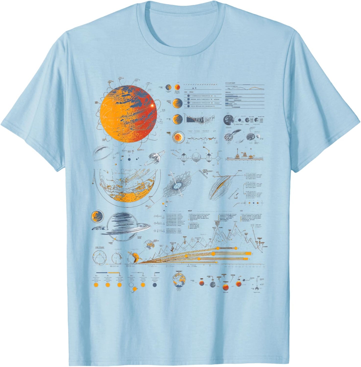 Solar System Infographic T-Shirt - T-Shirt | Light Blue