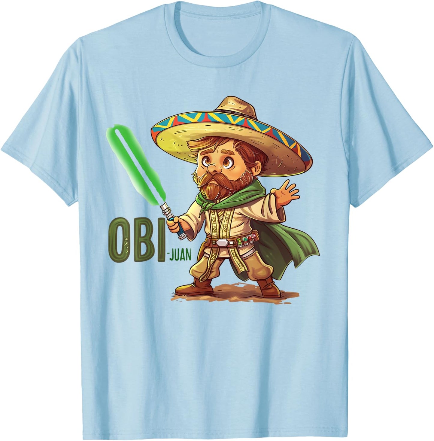 Mexican Obi Juan Movie Parody Cinco De Gaming T-Shirt - T-Shirt | Light Blue