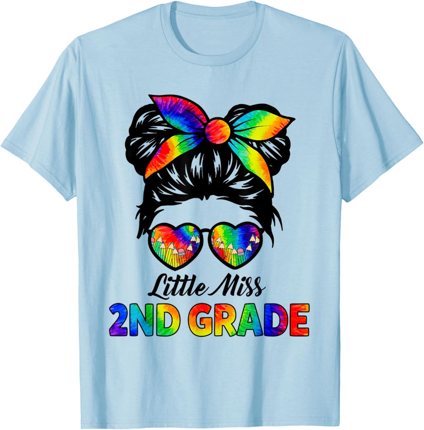 Girls Second Grade Back To School Cute Little Miss 2nd Grade T-Shirt - T-Shirt | Light Blue