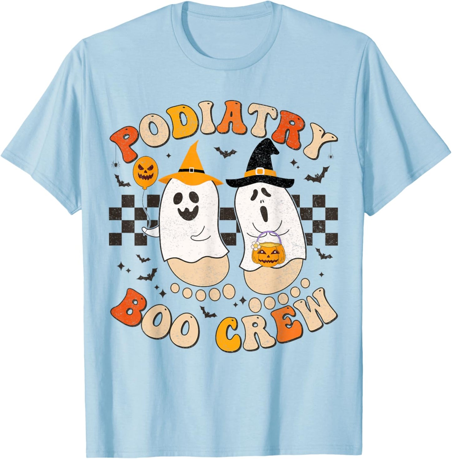 Halloween Foot Doctor Podiatrist Podiatry Boo Crew Ghost T-Shirt - T-Shirt | Light Blue