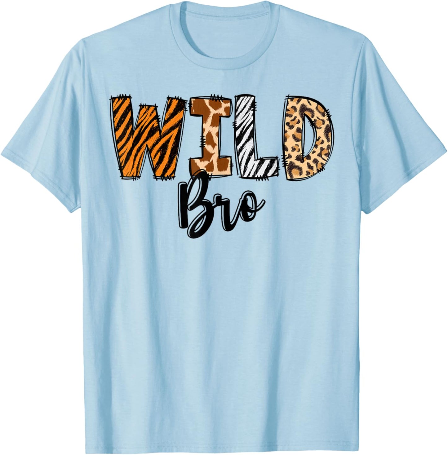Wild Bro Zoo Born Two Be Wild B-day Safari Jungle Animal T-Shirt - T-Shirt | Light Blue