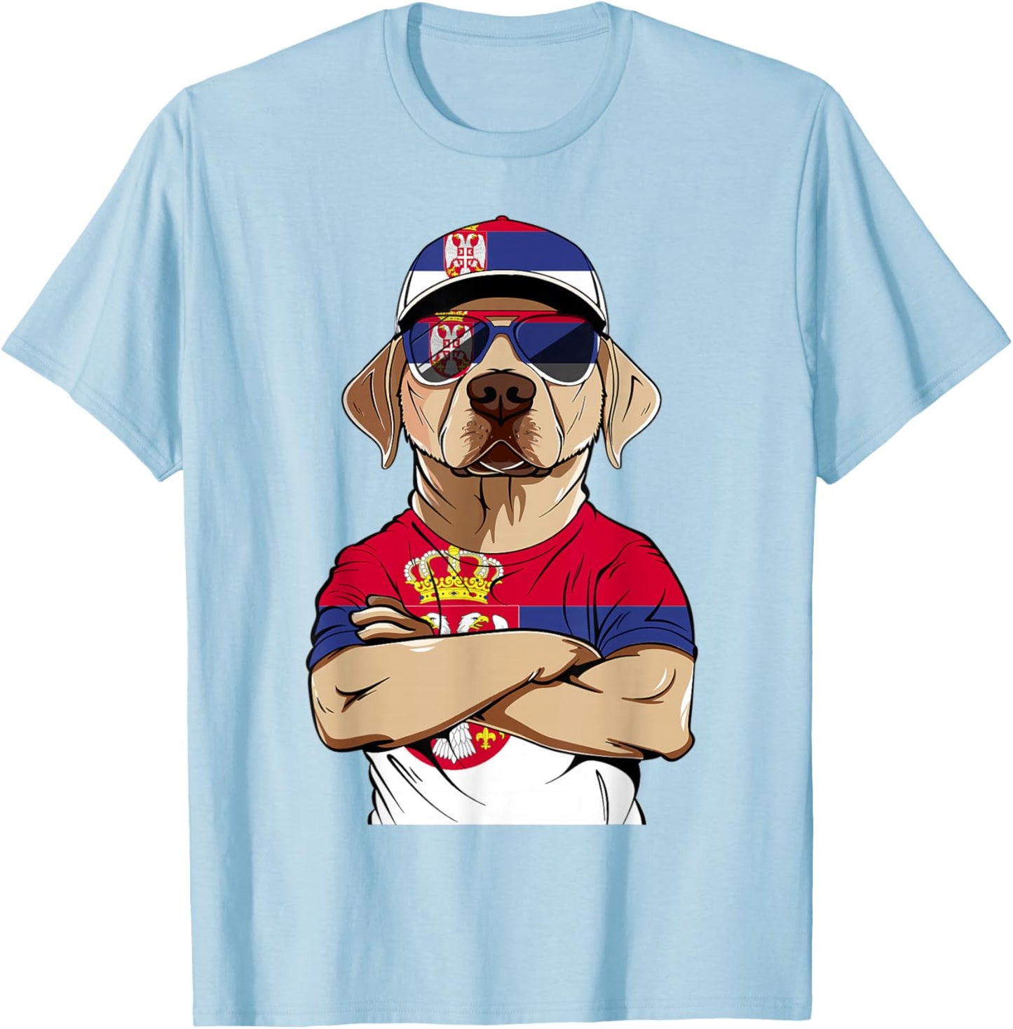 Serbian Flag Dog Mom Souvenirs Products Dogs Serbia T-Shirt - T-Shirt | Light Blue