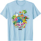 Sonic The Hedgehog Ruining Eggman's Plan Colorful Collage T-Shirt - T-Shirt | Light Blue