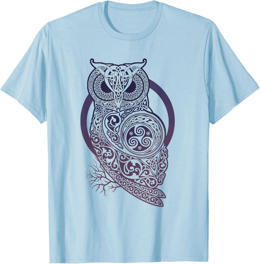 Celtic owl Viking nordic mythology T-Shirt - T-Shirt | Light Blue