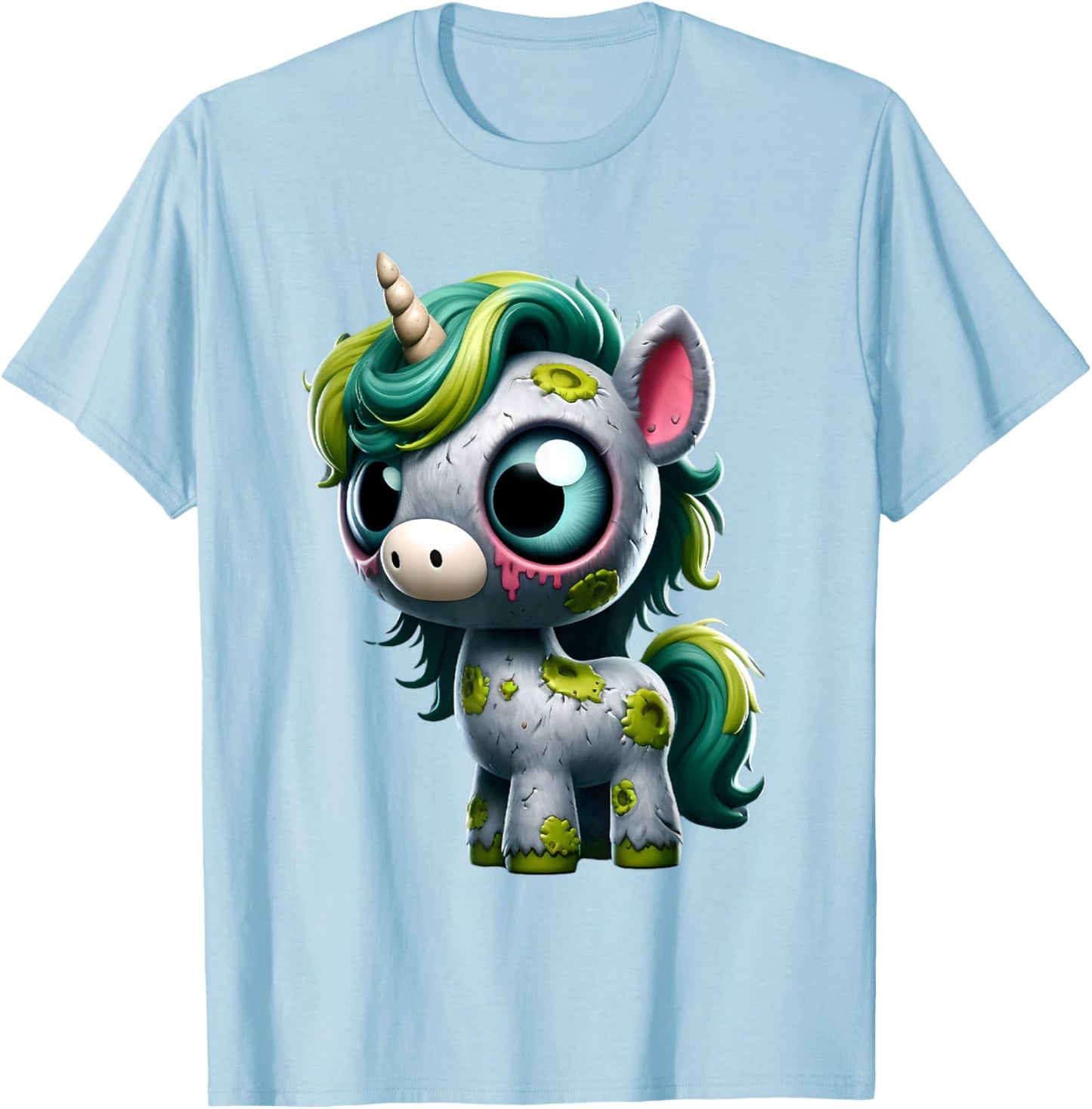 Unicorn Zombie Halloween Animal Women Girls T-Shirt - T-Shirt | Light Blue