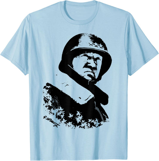 George S. Patton US Army WW2 General T-Shirt - T-Shirt | Light Blue