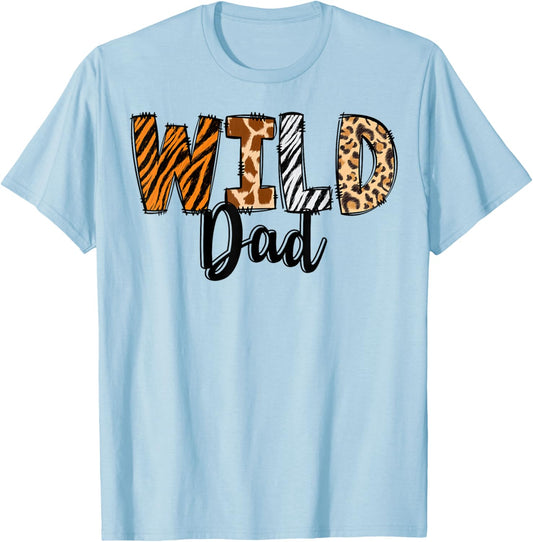 Wild Dad Zoo Born Two Be Wild B-day Safari Jungle Animal T-Shirt - T-Shirt | Light Blue