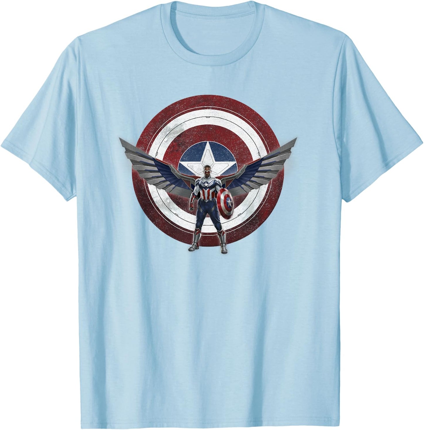 Marvel Falcon Winter Soldier Captain America Shield Wings T-Shirt - T-Shirt | Light Blue