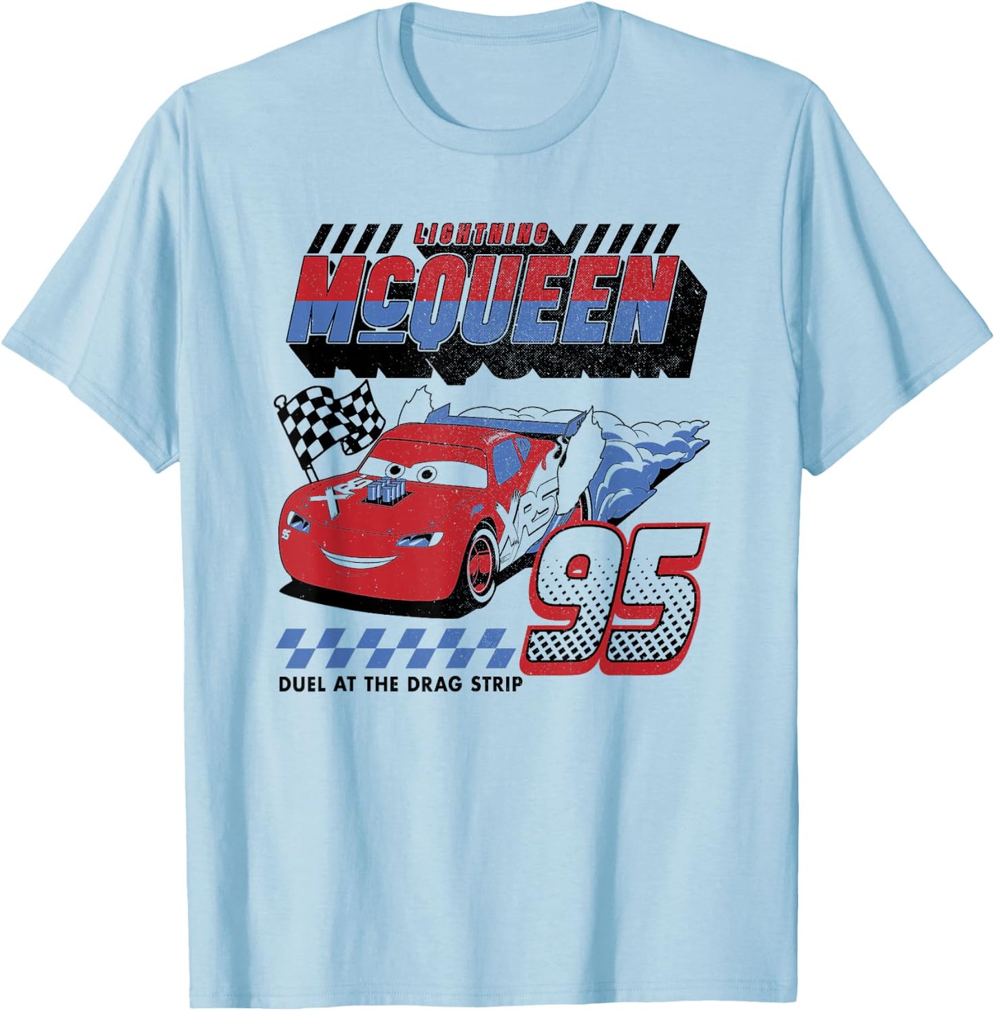 Disney Pixar Cars Lightning McQueen Americana Car Race T-Shirt - T-Shirt | Light Blue