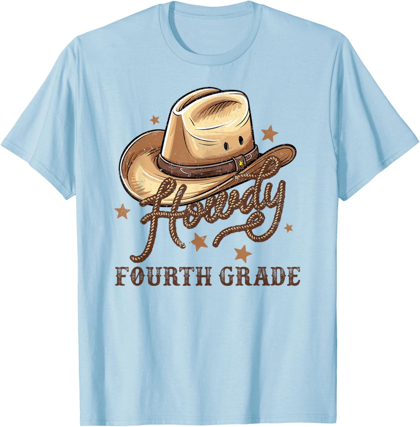 4th Grade Teacher Rodeo Country Western Howdy Fourth Grade T-Shirt - T-Shirt | Light Blue