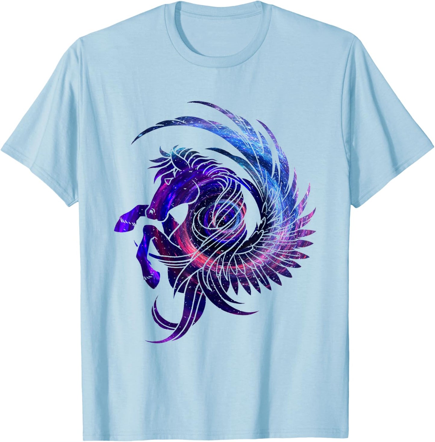 Mystical Pegasus starry sky T-Shirt - T-Shirt | Light Blue