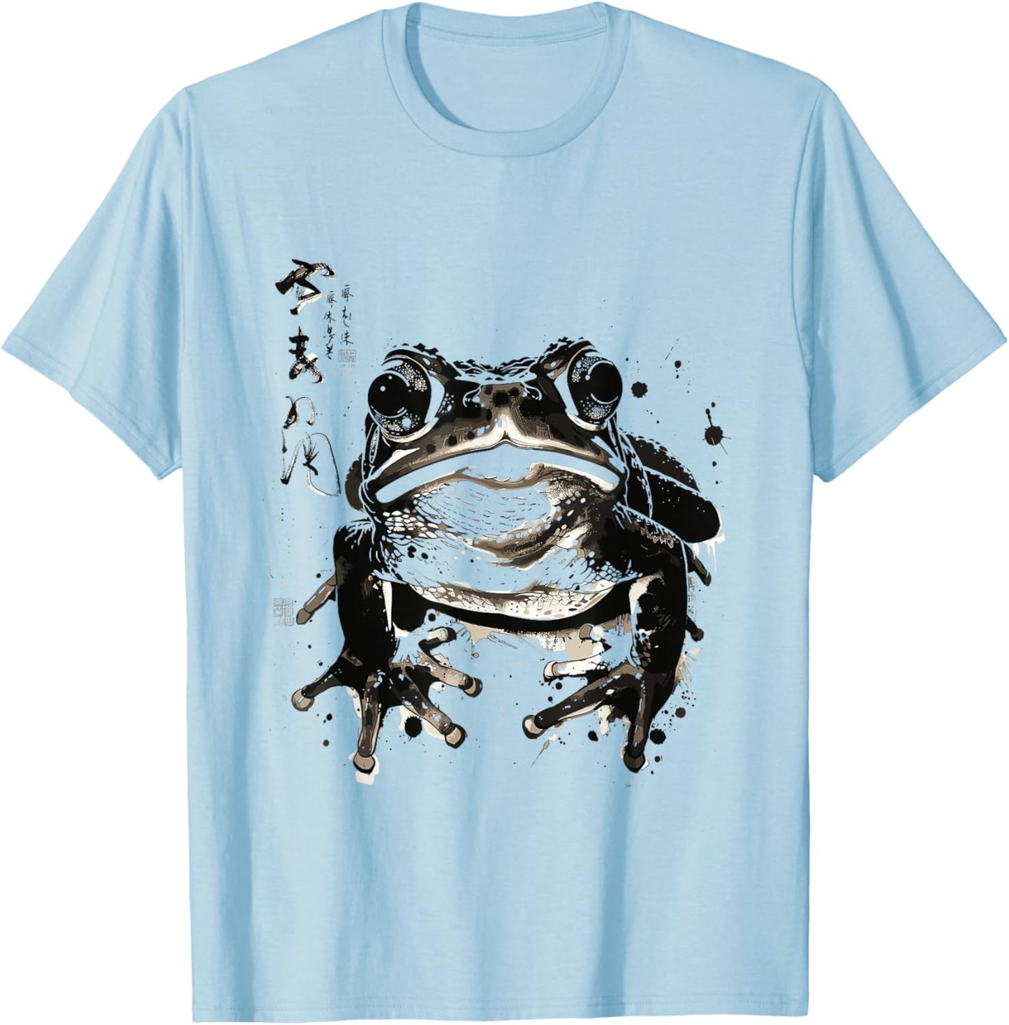 Grumpy Frog Japanese Art I Chonk Frog T-Shirt - T-Shirt | Light Blue