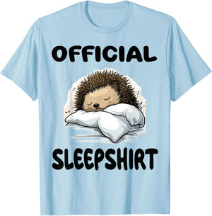 Hedgehog Animal Official Sleepshirt Pajamas Nightgown T-Shirt - T-Shirt | Light Blue