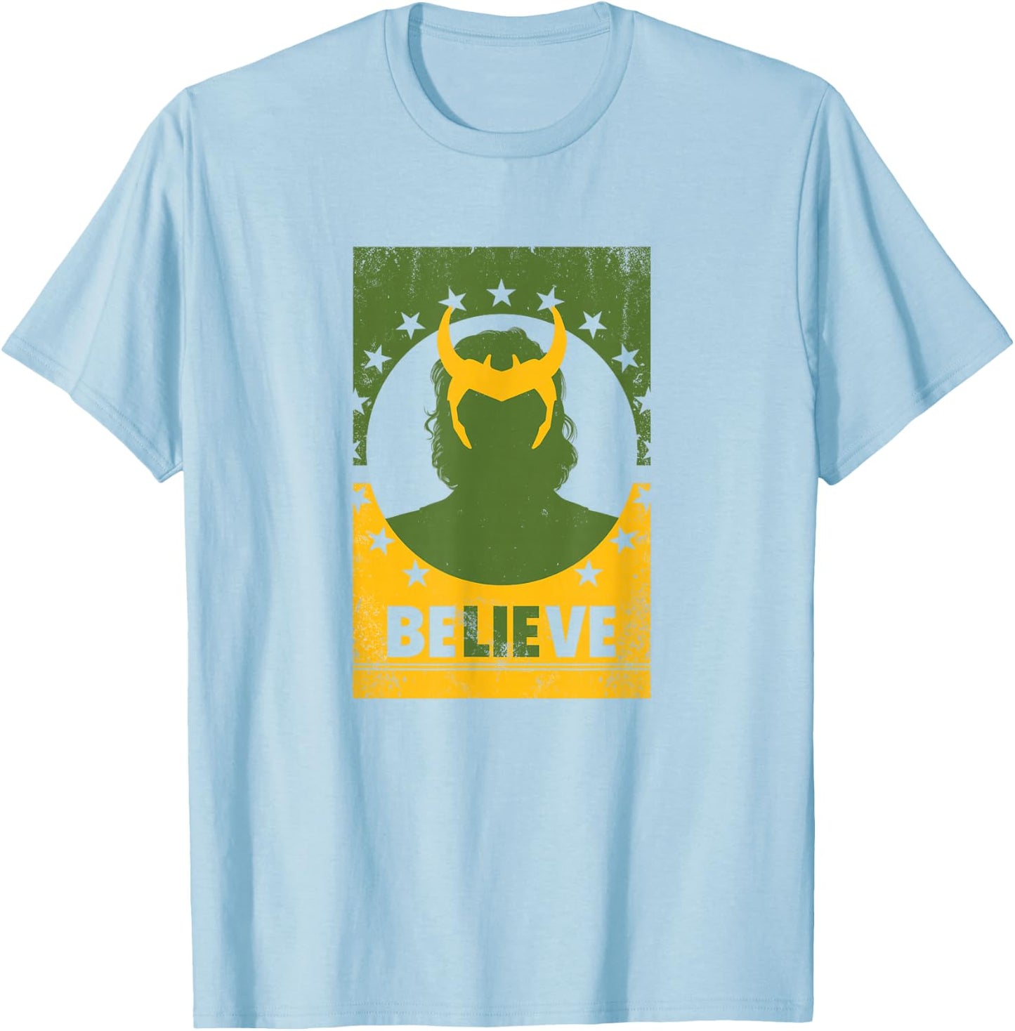 Marvel Loki BeLIEve Poster V1 T-Shirt - T-Shirt | Light Blue