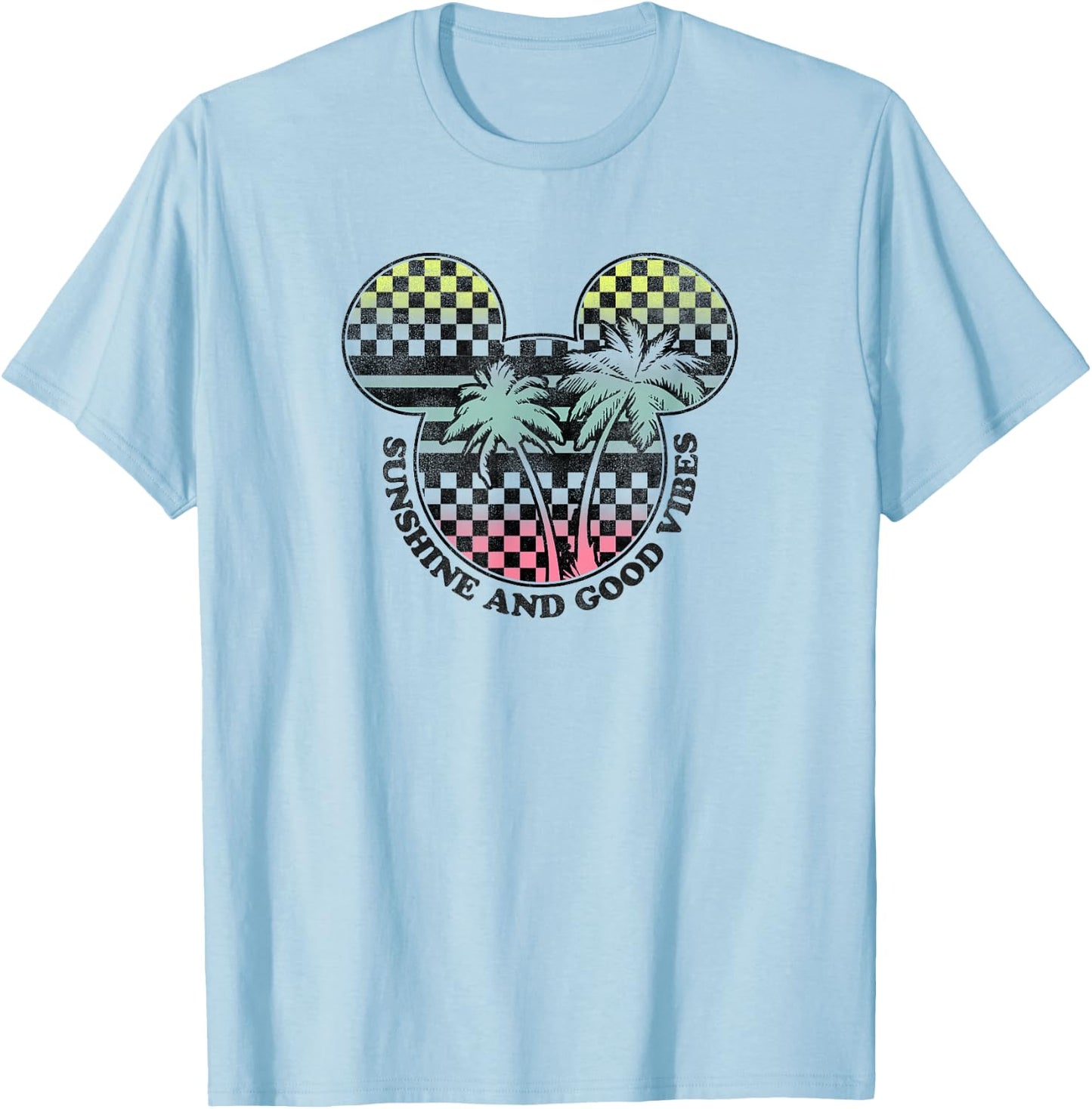 Disney Mickey and Friends Sunshine and Good Vibes Big Logo T-Shirt - T-Shirt | Light Blue