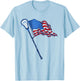 Retro USA American Flag Lacrosse Stick 80's Style T-Shirt - T-Shirt | Light Blue
