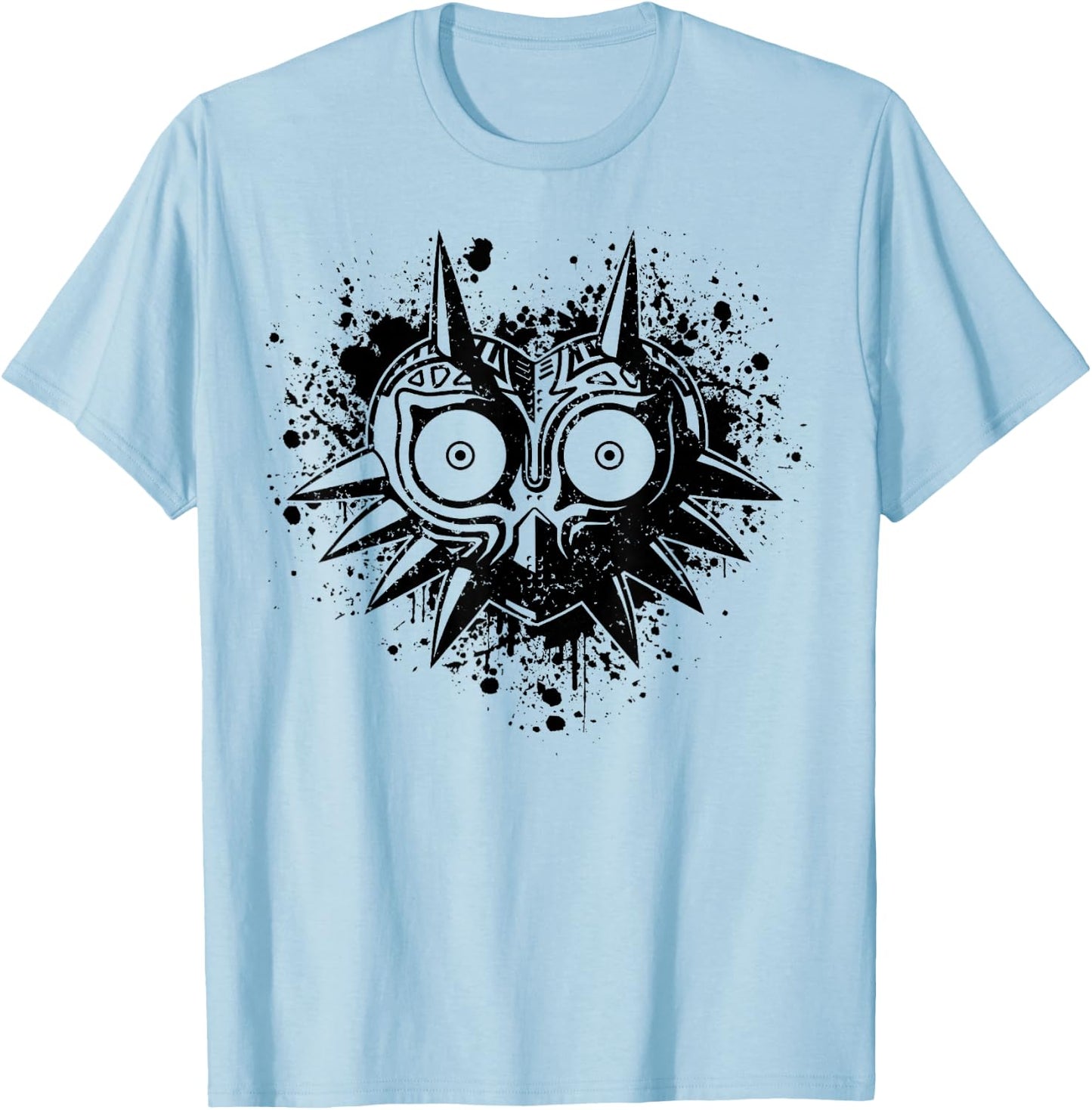 The Legend of Zelda Majora's Mask Splatter Portrait T-Shirt - T-Shirt | Light Blue