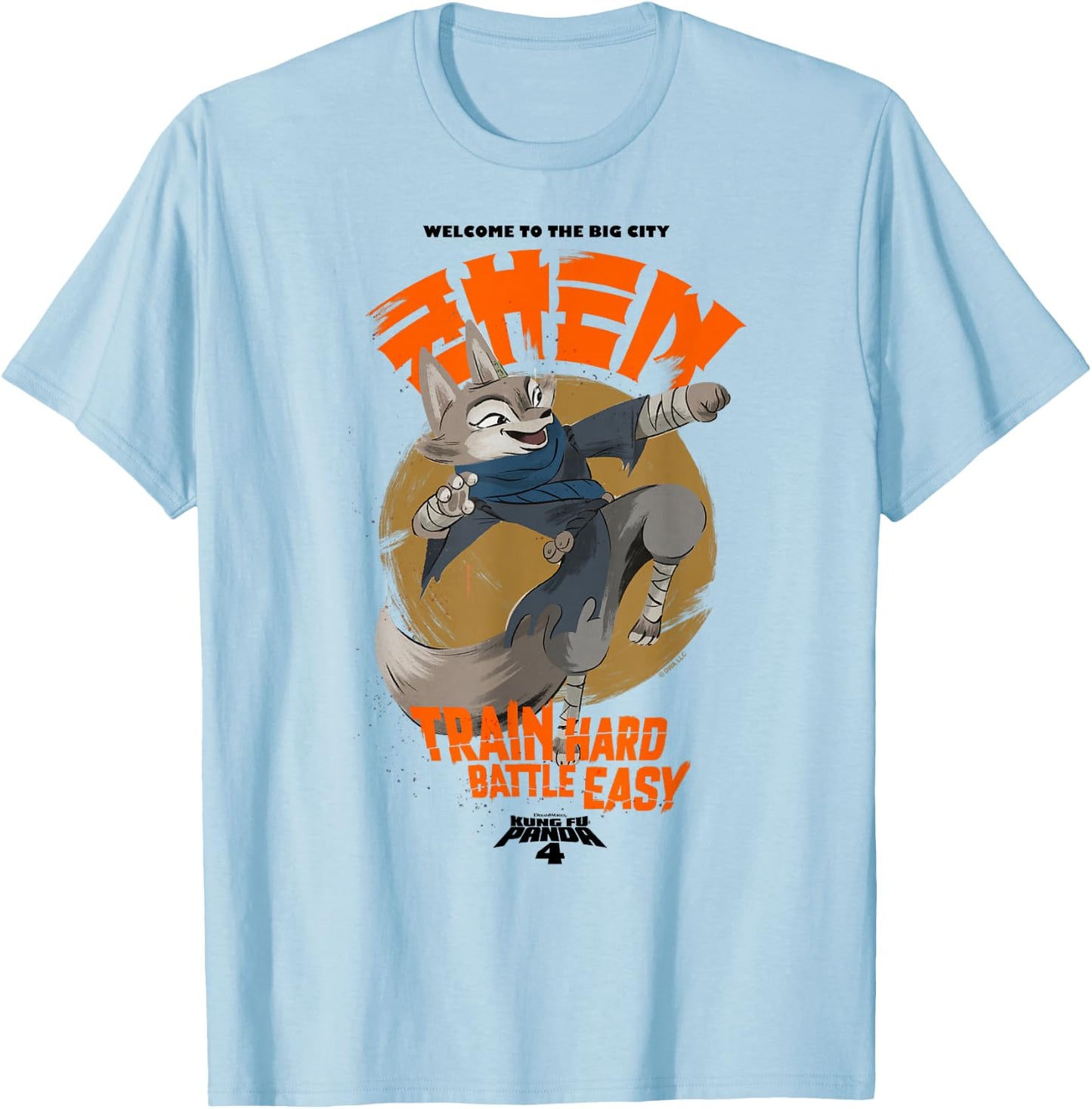 Kung Fu Panda 4 Welcome To The Big City Zhen Vintage Shot T-Shirt - T-Shirt | Light Blue