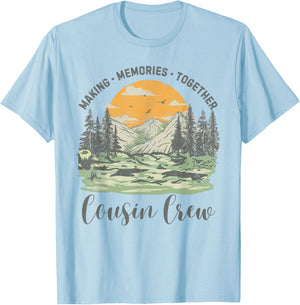 Cousin Crew Adventure Family Camping Vacation 2024 Men Women T-Shirt - T-Shirt | Light Blue