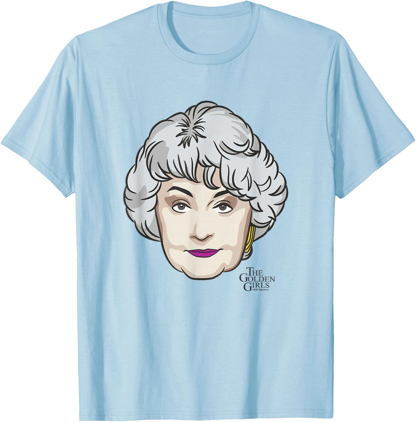 The Golden Girls Iconic Dorothy Animated Big Face Portrait T-Shirt - T-Shirt | Light Blue