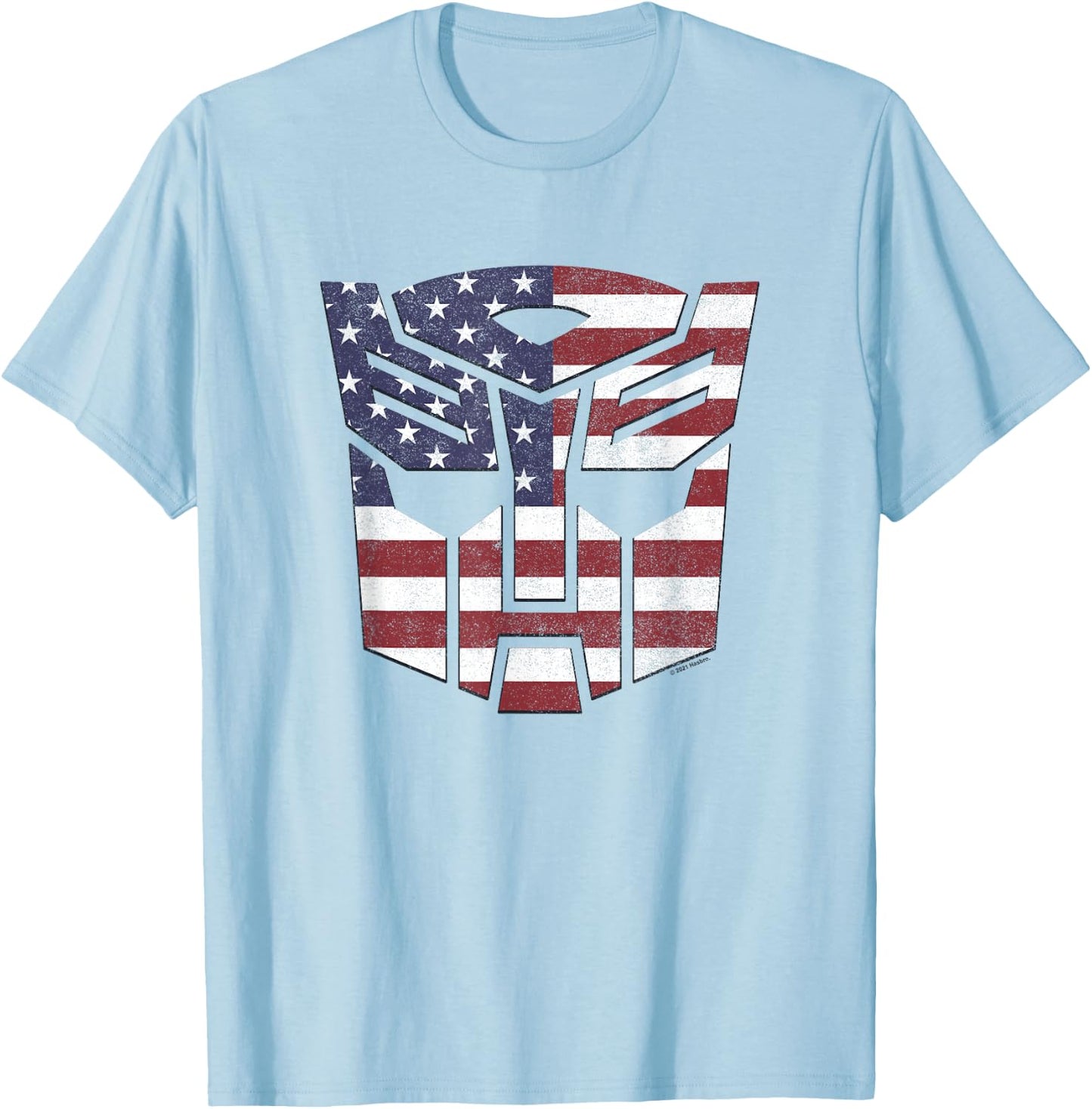 Transformers Autobots American Flag Logo T-Shirt - T-Shirt | Light Blue