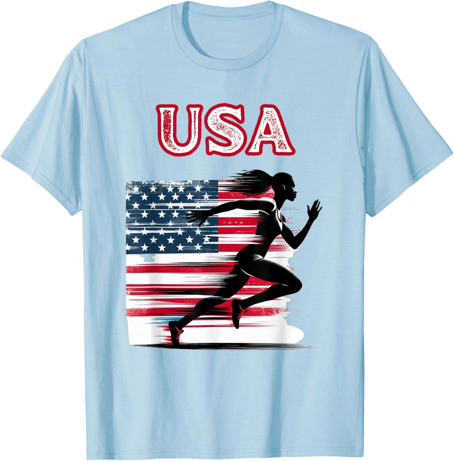 USA Track and Field Women Girls Accessories Apparel T-Shirt - T-Shirt | Light Blue