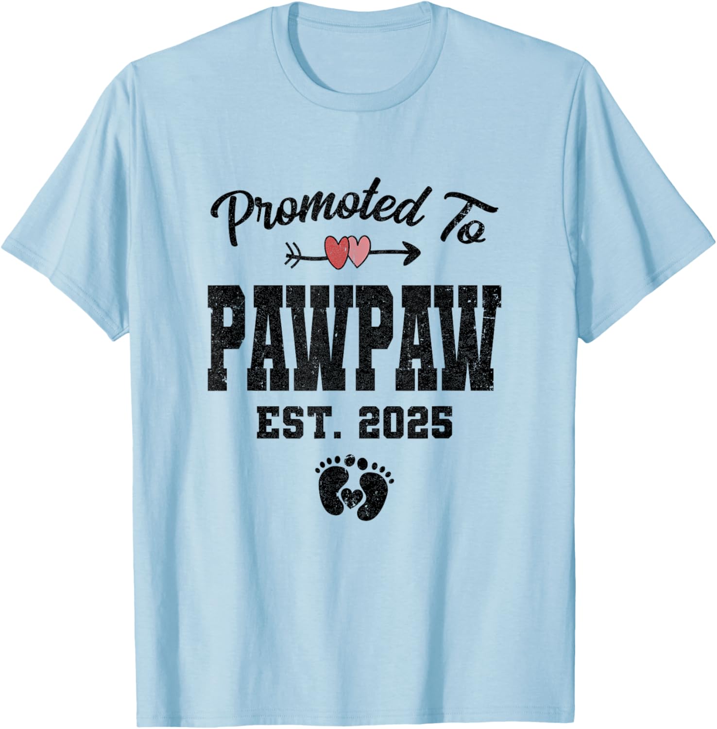 Promoted To Pawpaw Est 2025 First Time Fathers Day T-Shirt - T-Shirt | Light Blue