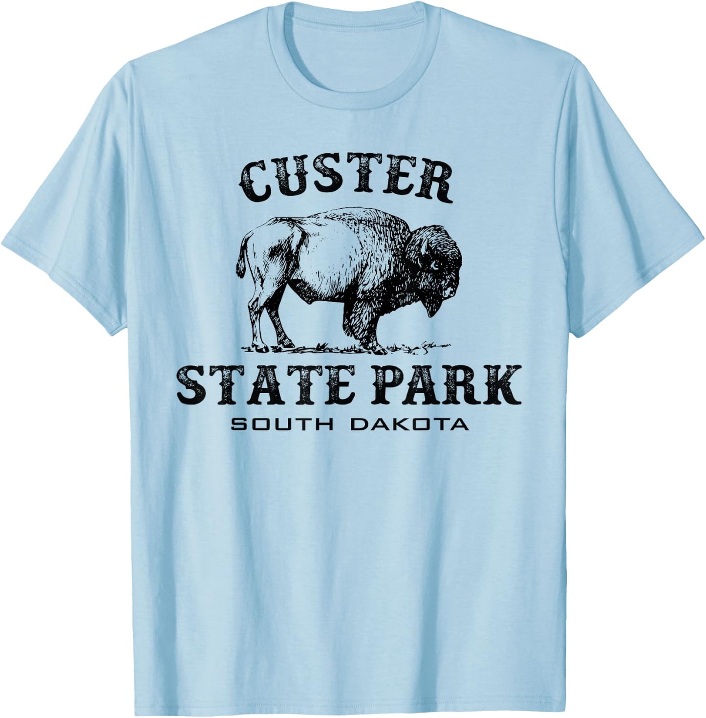 Custer State Park South Dakota American Bison Souvenir T-Shirt - T-Shirt | Light Blue