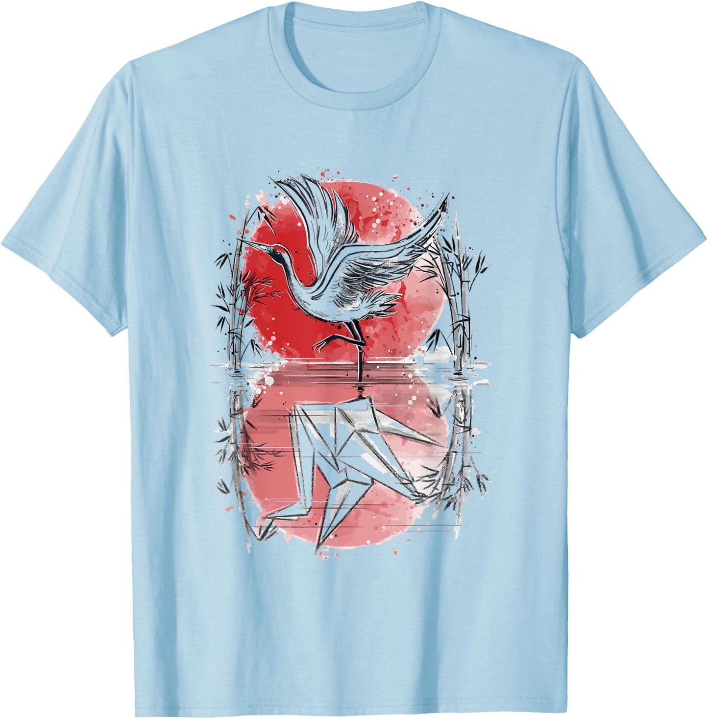 Peace Origami Crane Japanese crane flying T-Shirt - T-Shirt | Light Blue