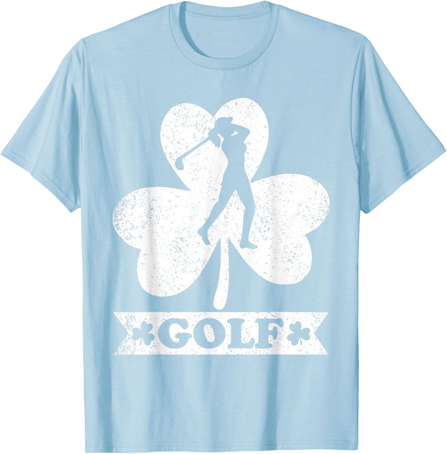 Lucky Shamrock Golfer Golf St. Patrick's Day T-Shirt - T-Shirt | Light Blue
