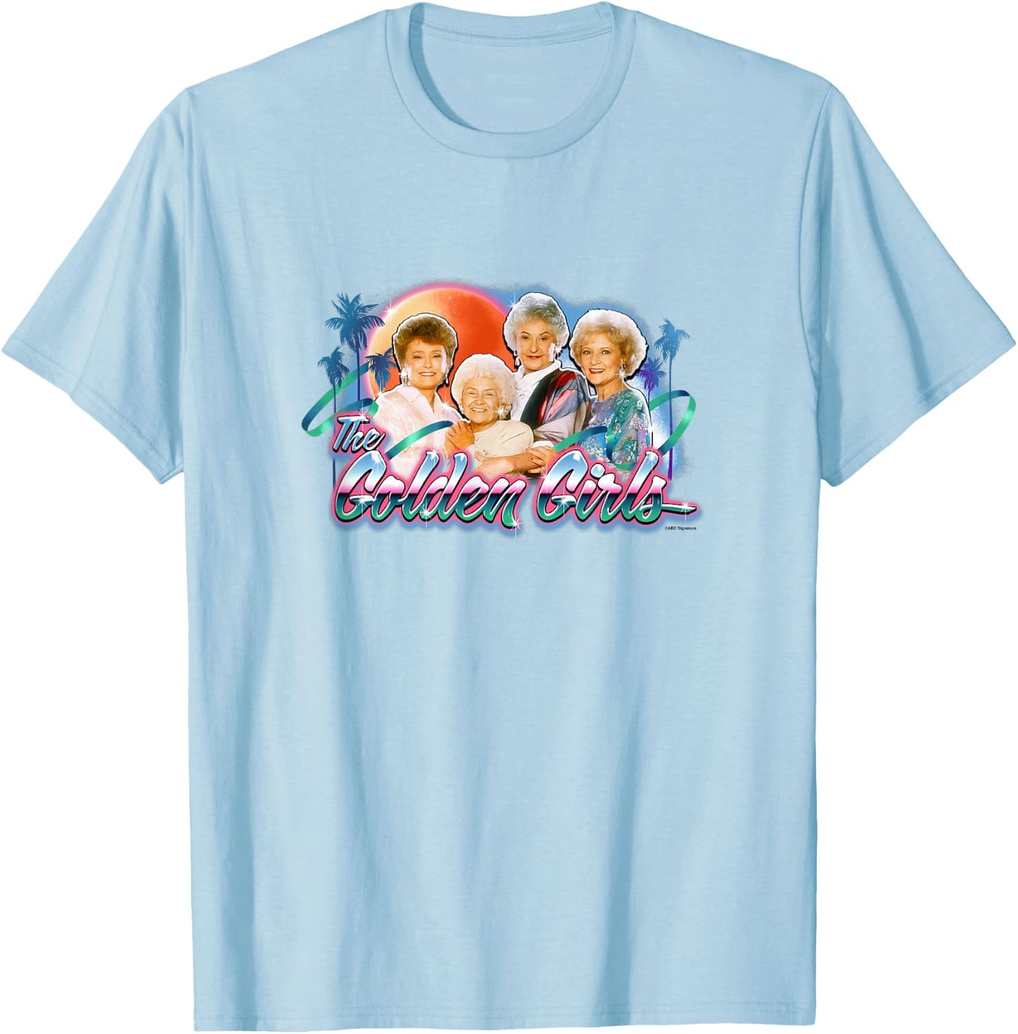 The Golden Girls Iconic Queens Retro Tropical vibes Poster T-Shirt - T-Shirt | Light Blue