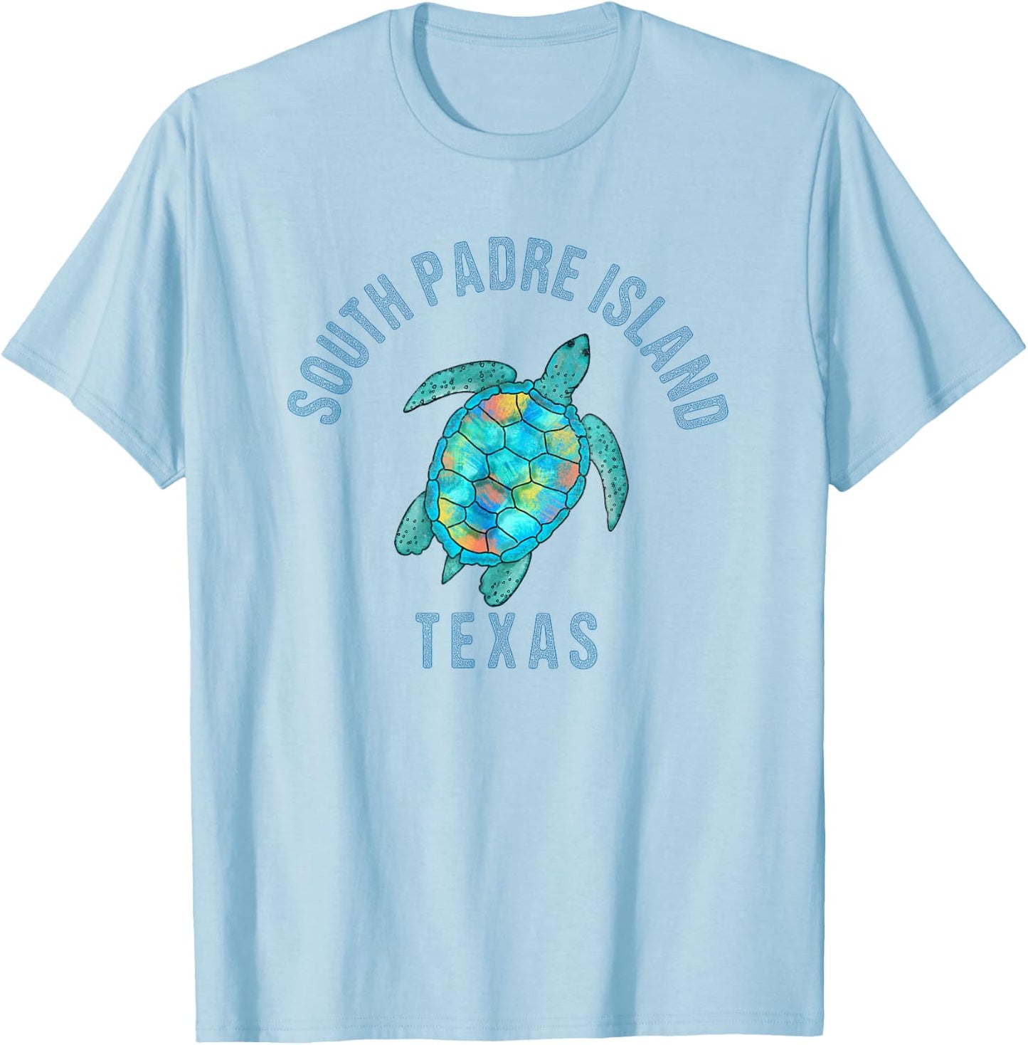 South Padre Island Beach Design / Sea Turtle Illustration T-Shirt - T-Shirt | Light Blue