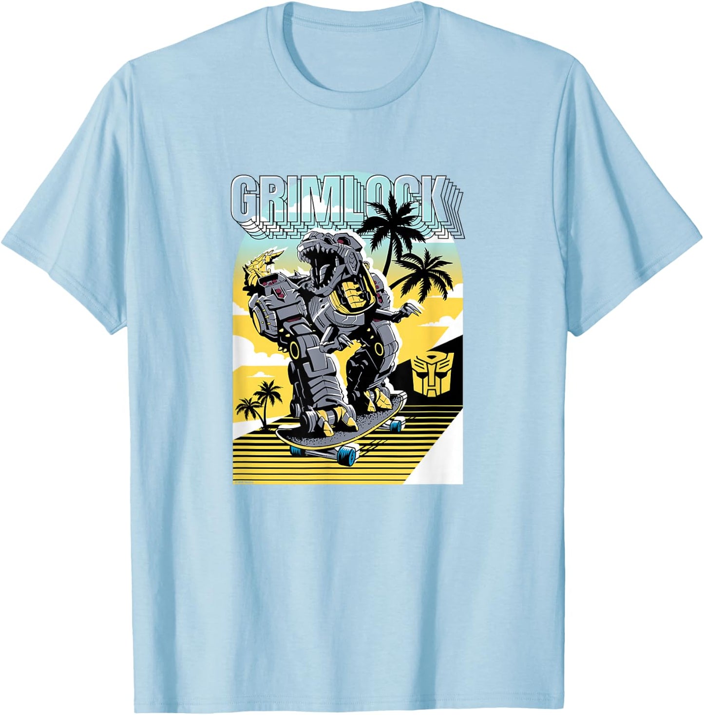 Transformers Grimlock Skating Portrait T-Shirt - T-Shirt | Light Blue