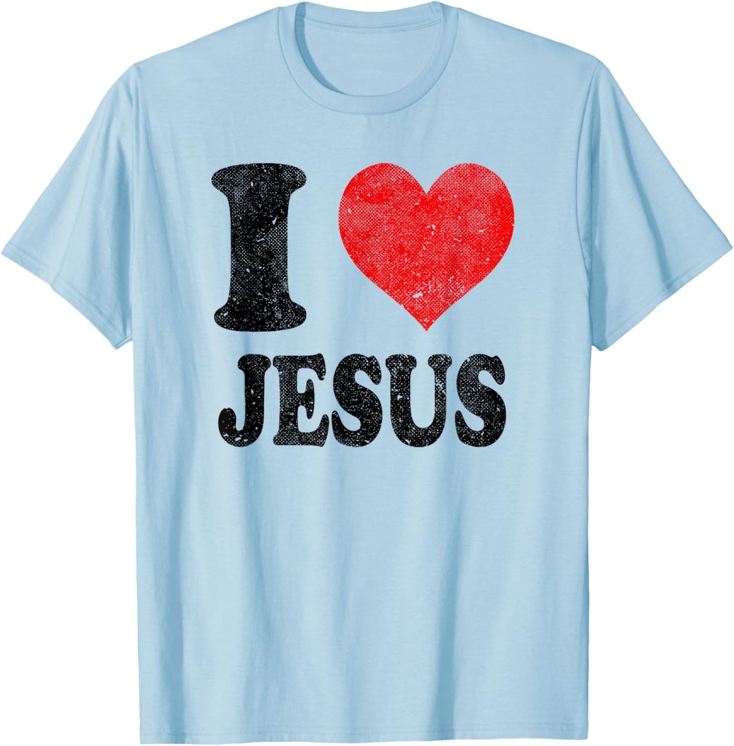 I Love Jesus Vintage T-Shirt - T-Shirt | Light Blue