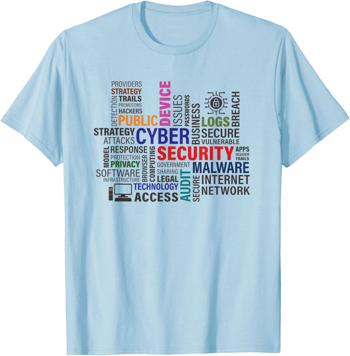 Funny Hackers Cybersecurity Terms T-Shirt - T-Shirt | Light Blue