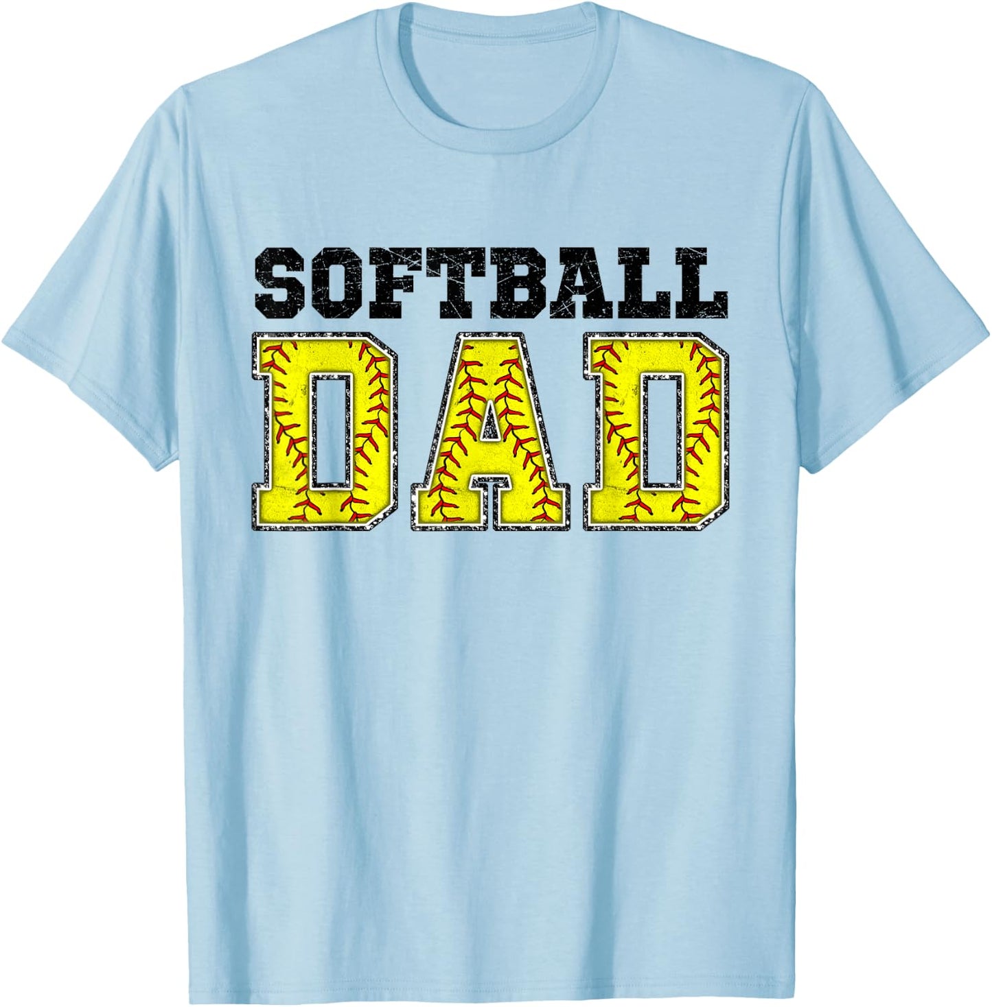 Softball Dad Happy Father's Day Men Wife Daughter Girl Kids T-Shirt - T-Shirt | Light Blue