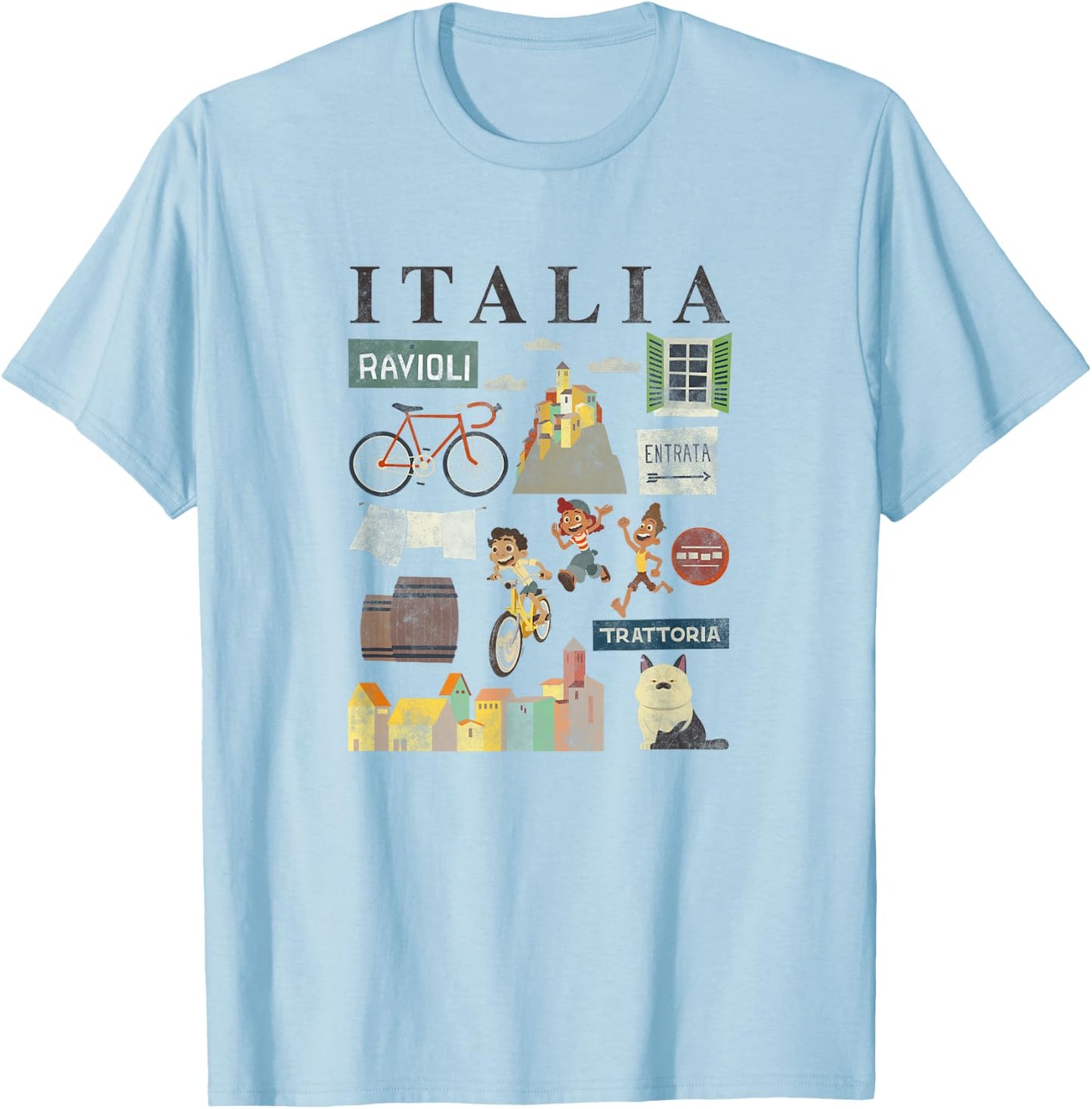 Disney Pixar Luca Italia Icons Small T-Shirt - T-Shirt | Light Blue