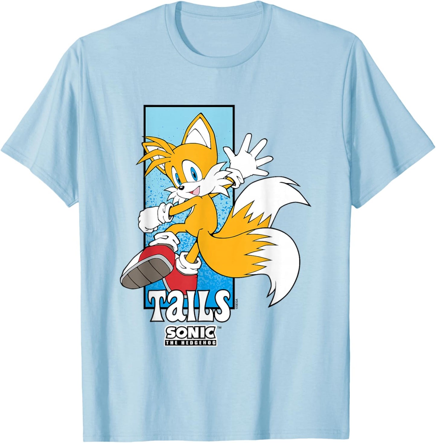 Sonic The Hedgehog Tails Spotlight Panel Portrait T-Shirt - T-Shirt | Light Blue